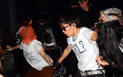 Feura horses around at her Halloween Party!